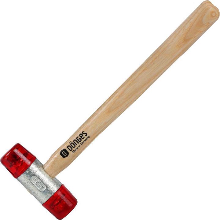Produktbild Dönges Kunststoffhammer mit lackiertem Eschenstiel, 32 mm, rot (350 g)
