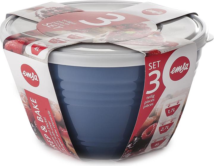 Actual product image Emsa Prep&Bake set of 3 plastic mixing bowls (4.15 l, 3x)