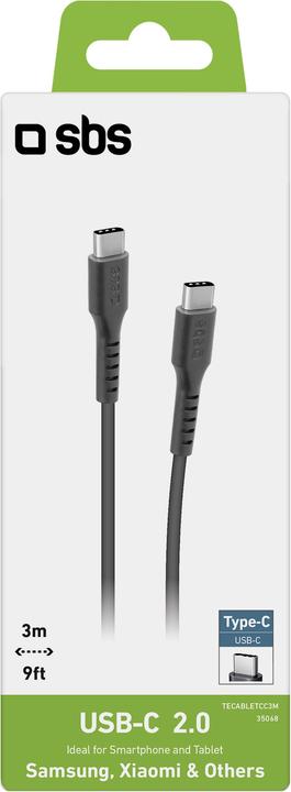 Immagine prodotto SBS Cavo dati e ricarica da USB-C a USB-C (3 m, USB 2.0)