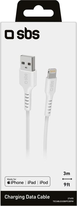 Immagine prodotto SBS Cavo dati e ricarica USB - Lightning (3 m, USB 2.0)