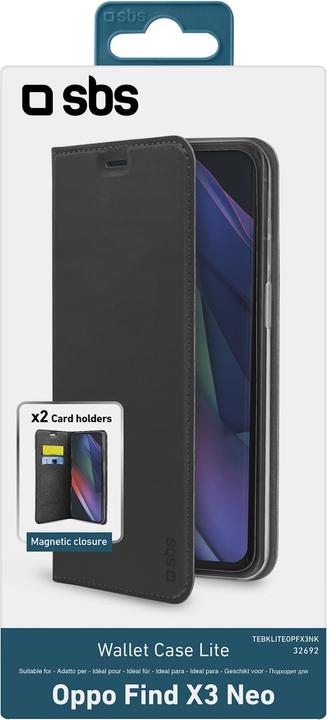 Produktbild SBS Book Wallet Lite Oppo Find X3 Neo, schwarz (Oppo Find X3 Neo)