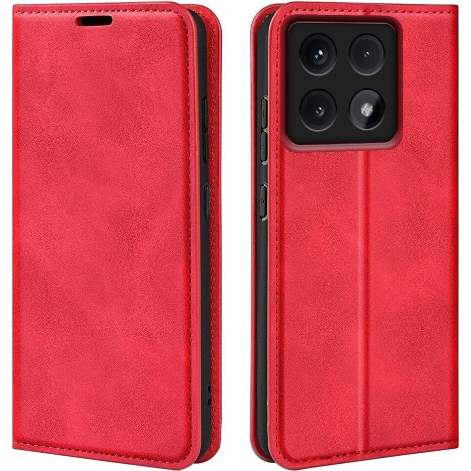 Cover-Discount Xiaomi 14T Pro - Stand Flip Case Hülle (Xiaomi 14T Pro), Smartphone Hülle, Rot