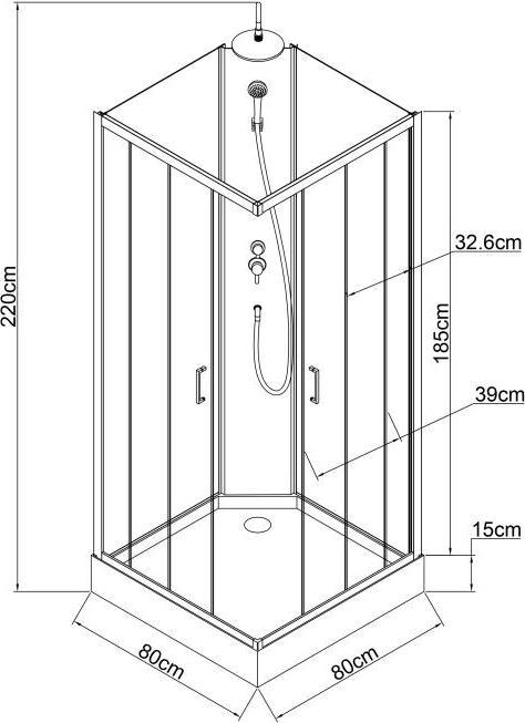 Actual product image Shower Design Samabi (80 cm, 80 cm, 200 cm)