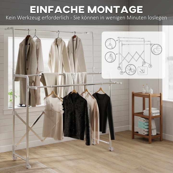 Produktbild Homcom Wäscheständer Edelstahl (1.50 m)