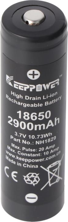 Keeppower Akku IMR18650 10A Button Top (18650, 2900 mAh)