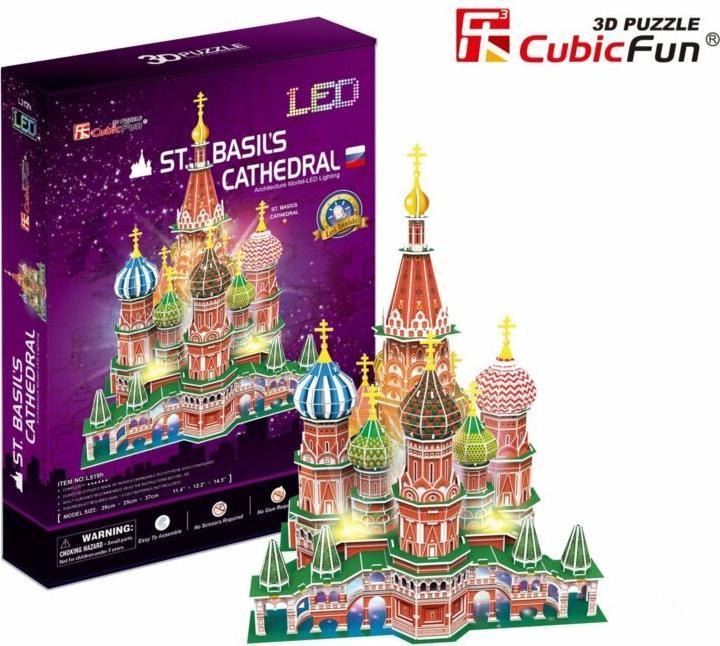 Image du produit Cubicfun 3D siaurapjūklis "Šv. Bazilio katedra" (LED) (224 pièces)