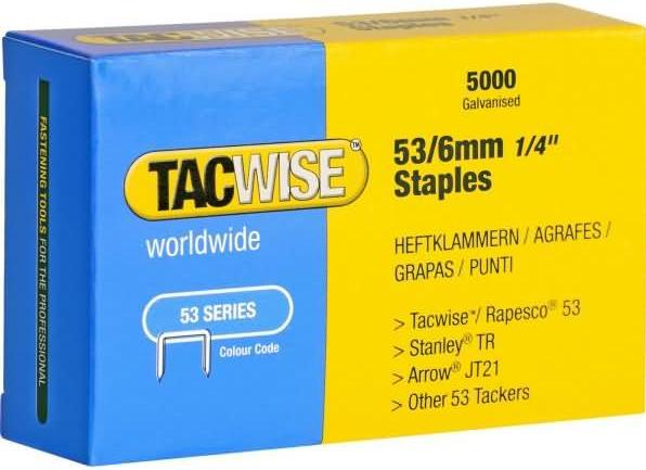 Immagine prodotto Tacwise Graffe 53/6 mm, zincate, 5.000 pezzi. (5000 x)