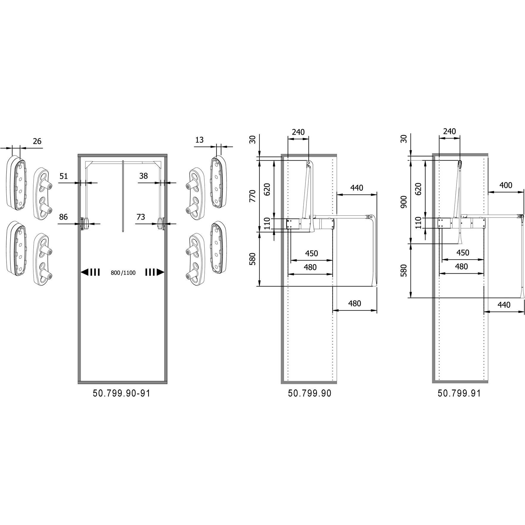 Thumbnail - Servetto, Möbelausstattung, Kleiderlifte SUPER PRO (1 Stk.)