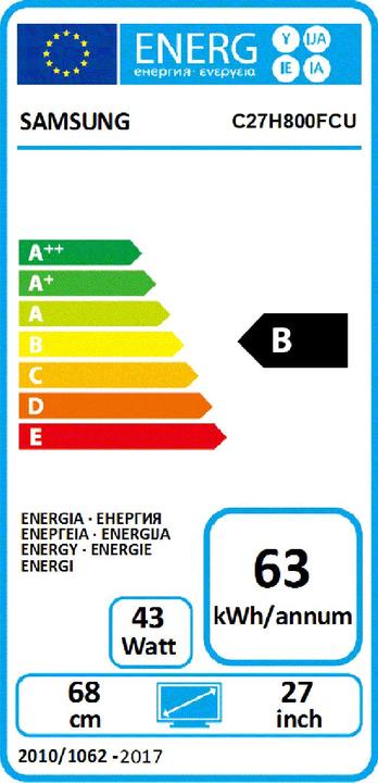 Energy Label Samsung SyncMaster C27H800FCUX (1920 x 1080 pixels, 27")