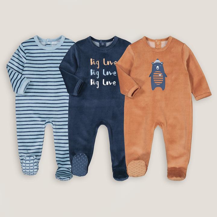 Produktbild La Redoute Collections 3er-Pack Strampler aus Samt