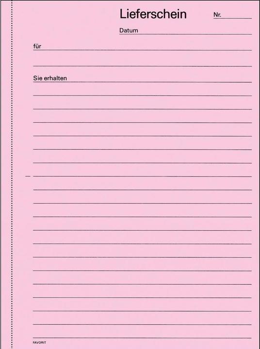 Produktbild Favorit Durchschreibebuch Lieferscheine mit Selbstdurchschreibepapier (100 x)