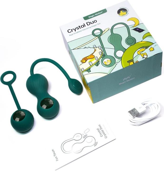 Actual product image Magic Motion Crystal Duo Smart Cone Vibrator with Weight Set