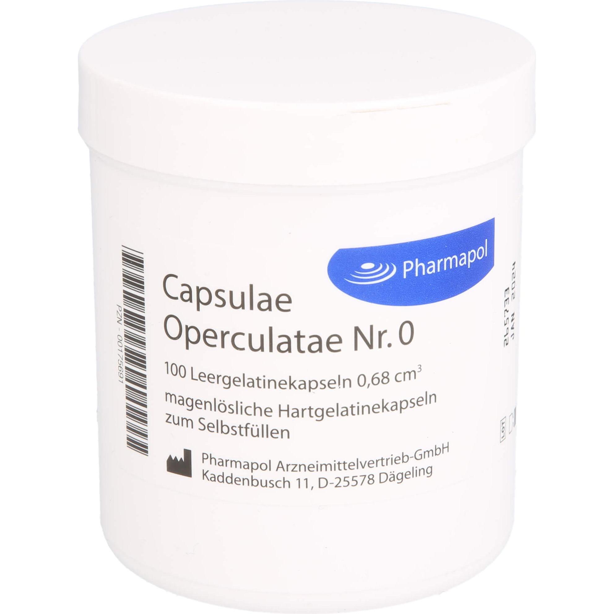 Pharmapol, Praxisbedarf, CAPSULAE OPERC NR 0 0,68, 100 St KAP