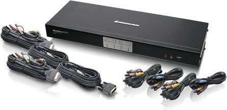 Iogear Switch KVMP a 4 porte Dual Link DVI con audio 7.1 e cavi