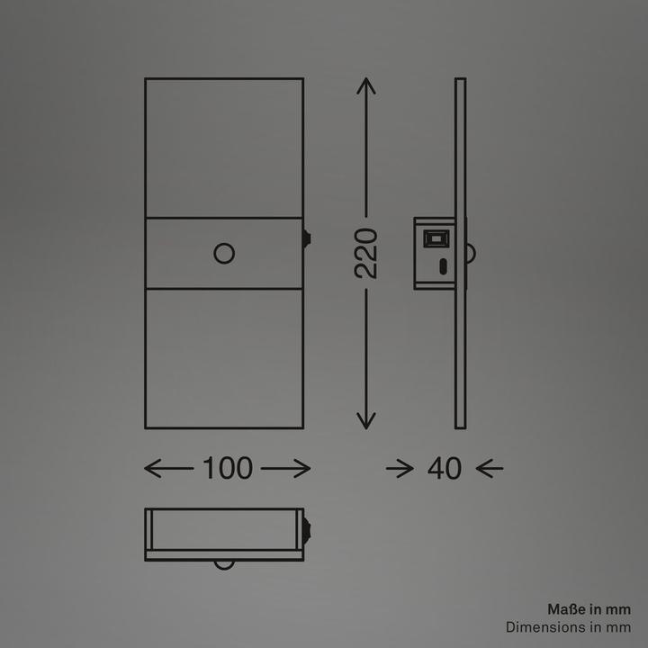 Produktbild Briloner AURA LED Akku Wandleuchte mit Sensor - Nickel-matt (100 lm)