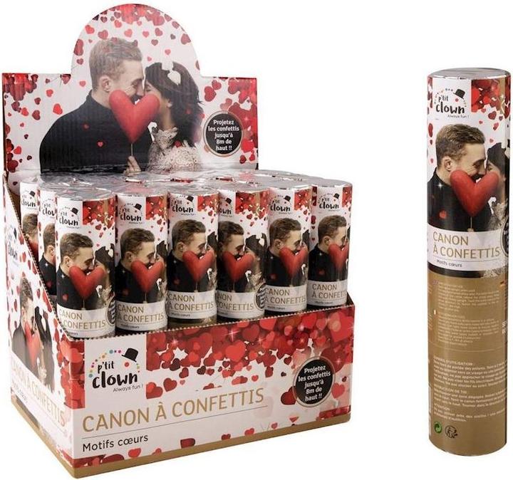 Produktbild Widmann Konfetti Kanone mit roten Papier-Herzen (1 Stück)