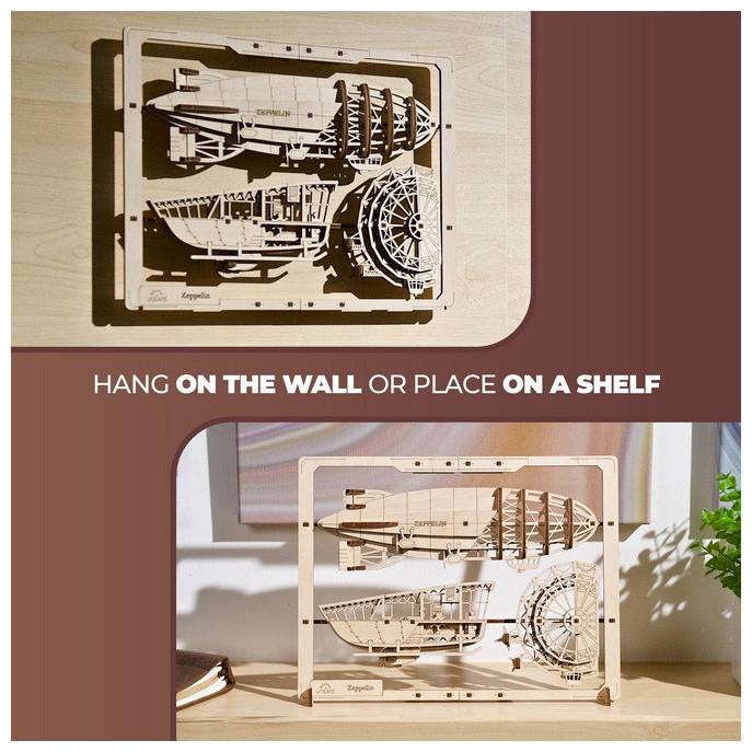 Actual product image Ugears 70208 Zeppelin 2.5D Puzzle