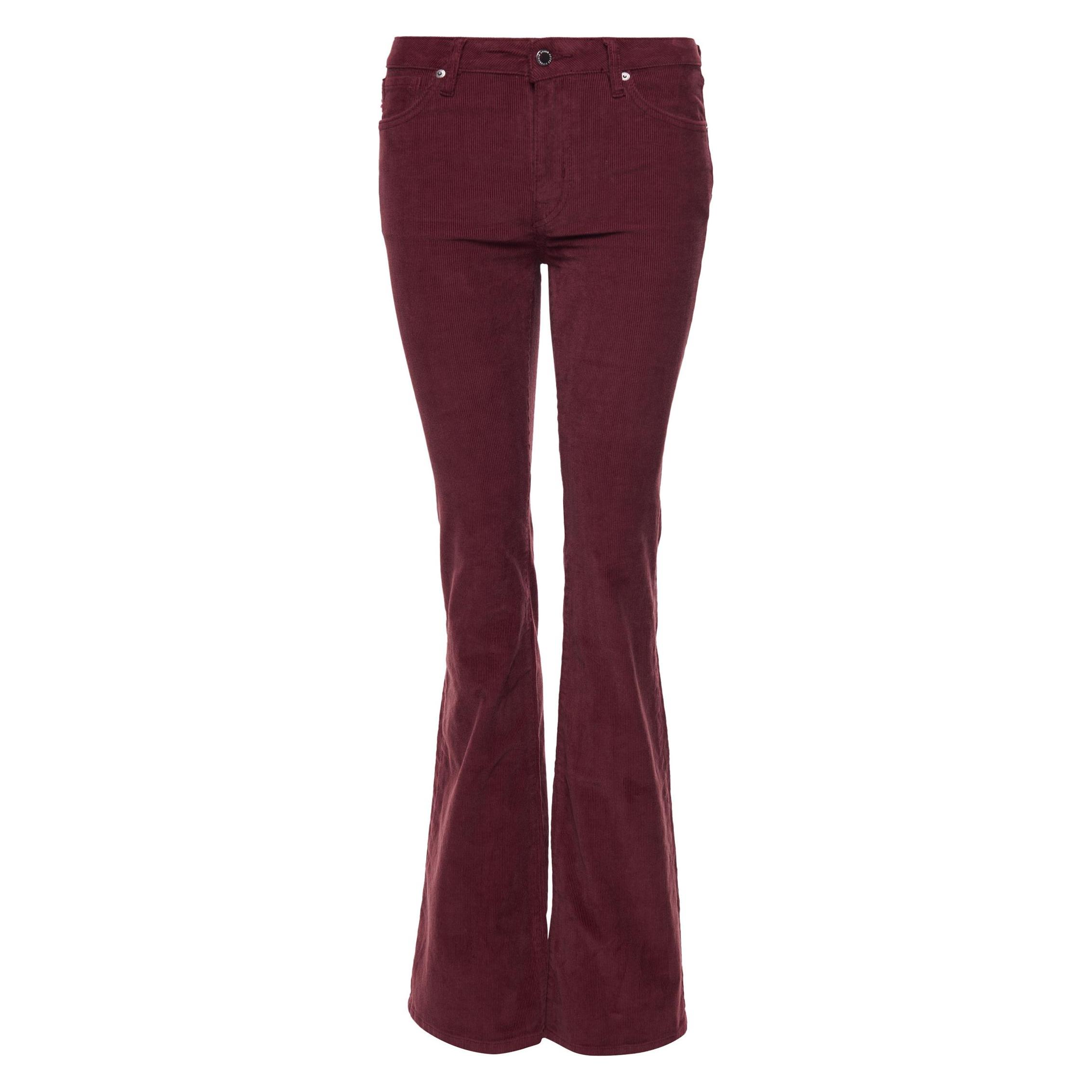 Superdry, Damen, Hosen, Ausgestellte Cordjeans Mit Mittlerer Leibhöhe, Rot, (W26/L31)