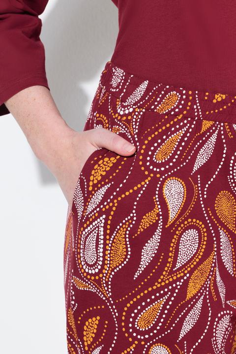 Image du produit Ulla Popken Pantalon de pyjama en coton bio, motif cachemire, avec poches (50, 52)