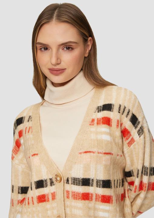 Produktbild S.Oliver Strickjacke Strickjacke mit Rippbündchen und Knopfleiste (42)