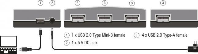 Actual product image Delock HUB external (USB-B, 4 ports)