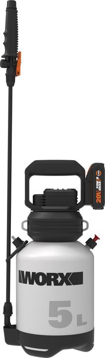 Actual product image Worx Pressurised sprayer with backpack20V rechargeable battery (5 l)