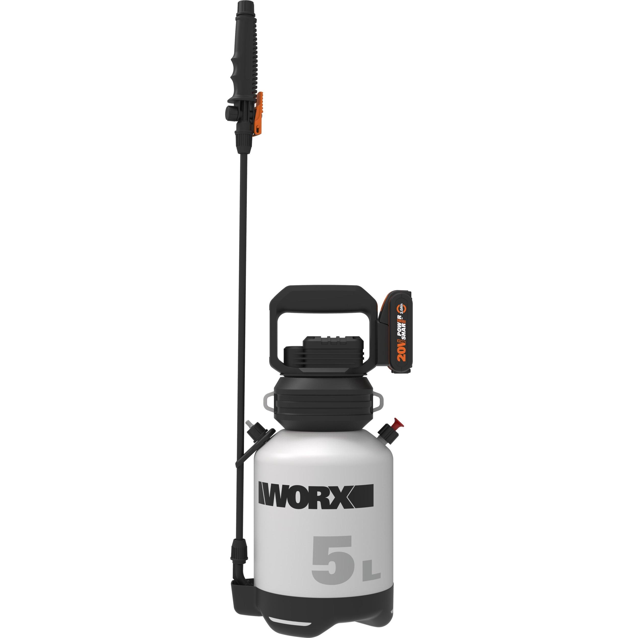 Worx, Nebulizzatore, Spruzzatore pressurizzato con zaino20V batteria ricaricabile (5 l)