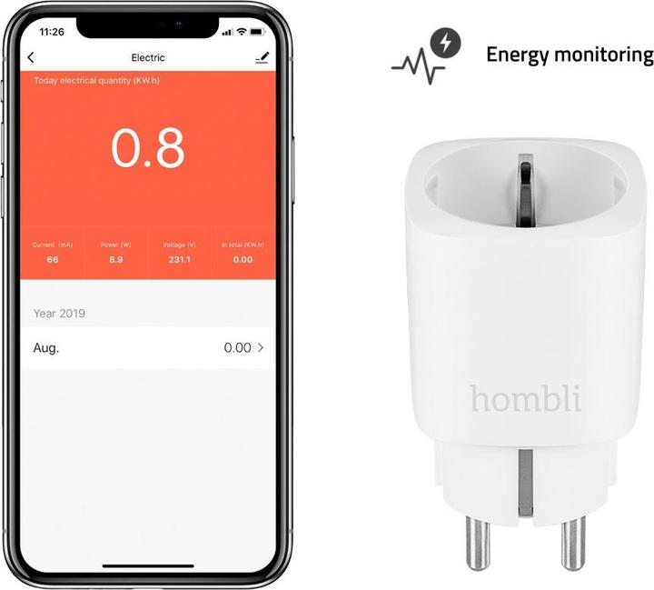 Actual product image Hombli Smart Socket EU- White
