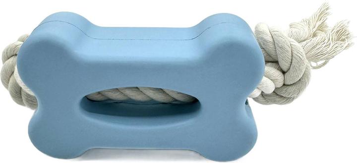 Productafbeelding Mr. Pretzel Gummiknochen mit Seil für Hunde 10 cm (Kauwspeeltje voor honden)