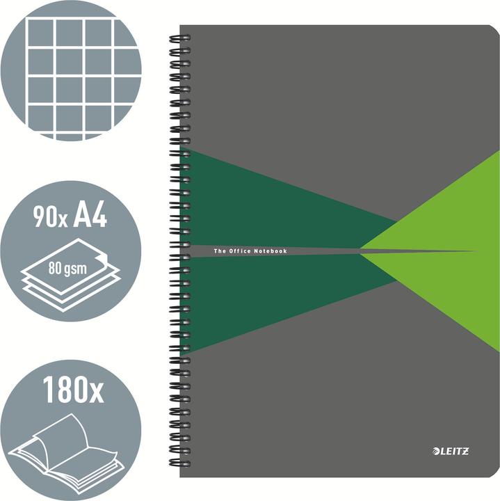 Image du produit Leitz Notebook Office (A4, Quadrillé, Couverture rigide)