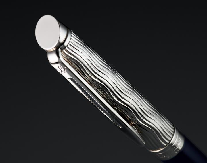 Image du produit Waterman Roller Hémisphère DeLuxe C.C Deep Lacquer F S. (Argent, Bleu, 1 x)