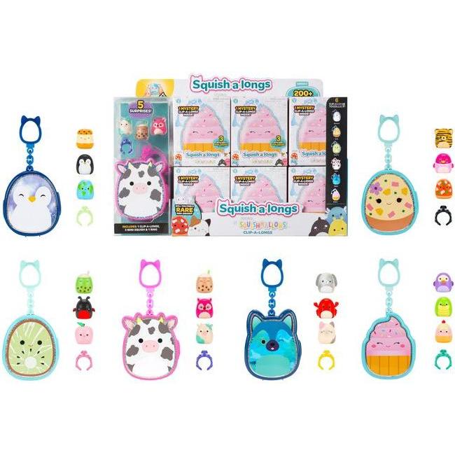 Squishmallows Squish-a-longs 2,5 cm Clip-a-long 3 Pack Asst S3 CDU