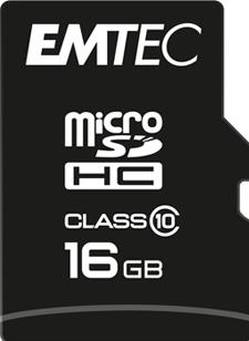Image du produit Emtec Carte MicroSD SDHC CL.10 avec adaptateur (16 Go, microSDHC, U1, UHS-I)