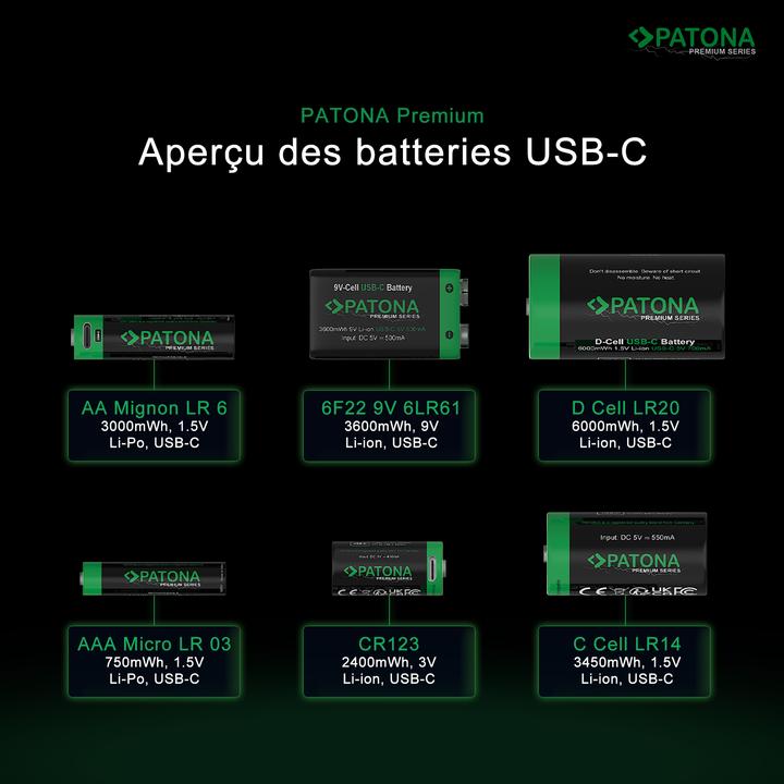 Produktbild Patona Premium Series (2 Stk., 9V Block, 400 mAh)