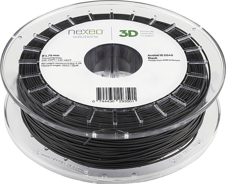 Actual product image Nexeo 3D Filament ARNITEL®ID 2045 (TPC) black 0.5kg 1.75mm (TPC, 1.75 mm, 500 g, Black)