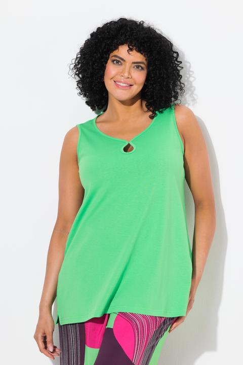 Immagine prodotto Ulla Popken Top dal taglio svasato e smanicato con scollo a cuore e apertura (46, 48)