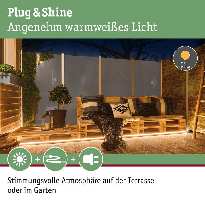 Produktbild Paulmann Outdoor Plug & Shine Stripe Smooth (Warmweiss, 500 cm, Outdoor)