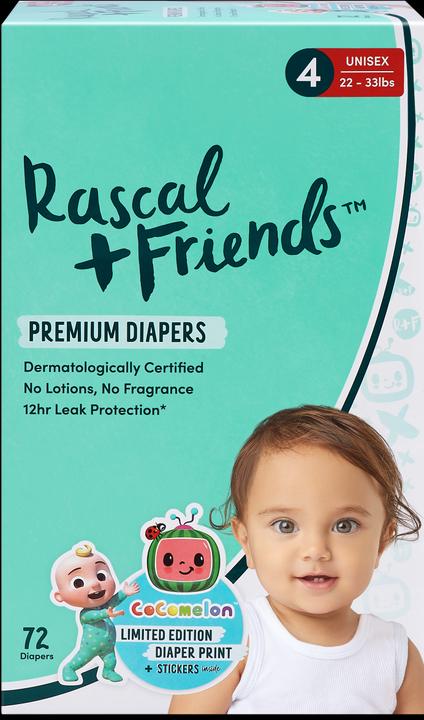 Actual product image Rascal+Friends Premium (Size 4, Pack, 72 Piece)
