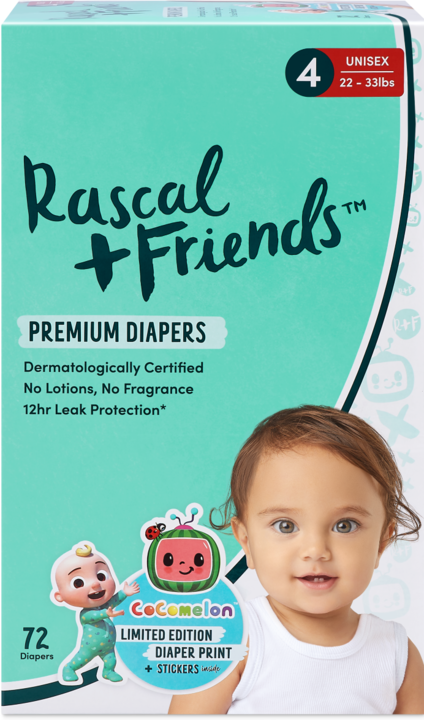 Actual product image Rascal+Friends Premium (Size 4, Pack, 72 Piece)