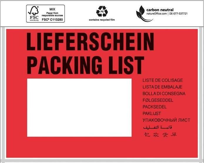 Actual product image Transpak Trans-pak document pouches with the dimensions 175 x 118 mm C6 (1000 pcs.)