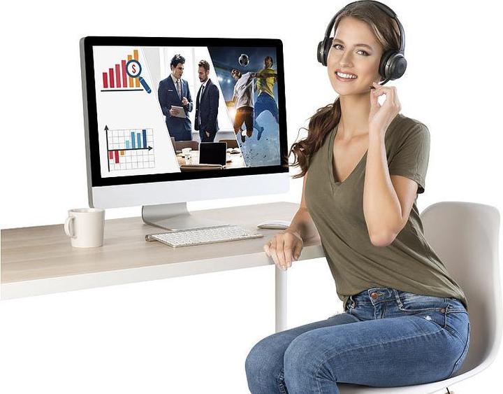 Produktbild Callstel Profi-Stereo-Headset mit Bluetooth 5, 18-Std.-Akku, 30 m Reichweite (Kabellos, USB-A)