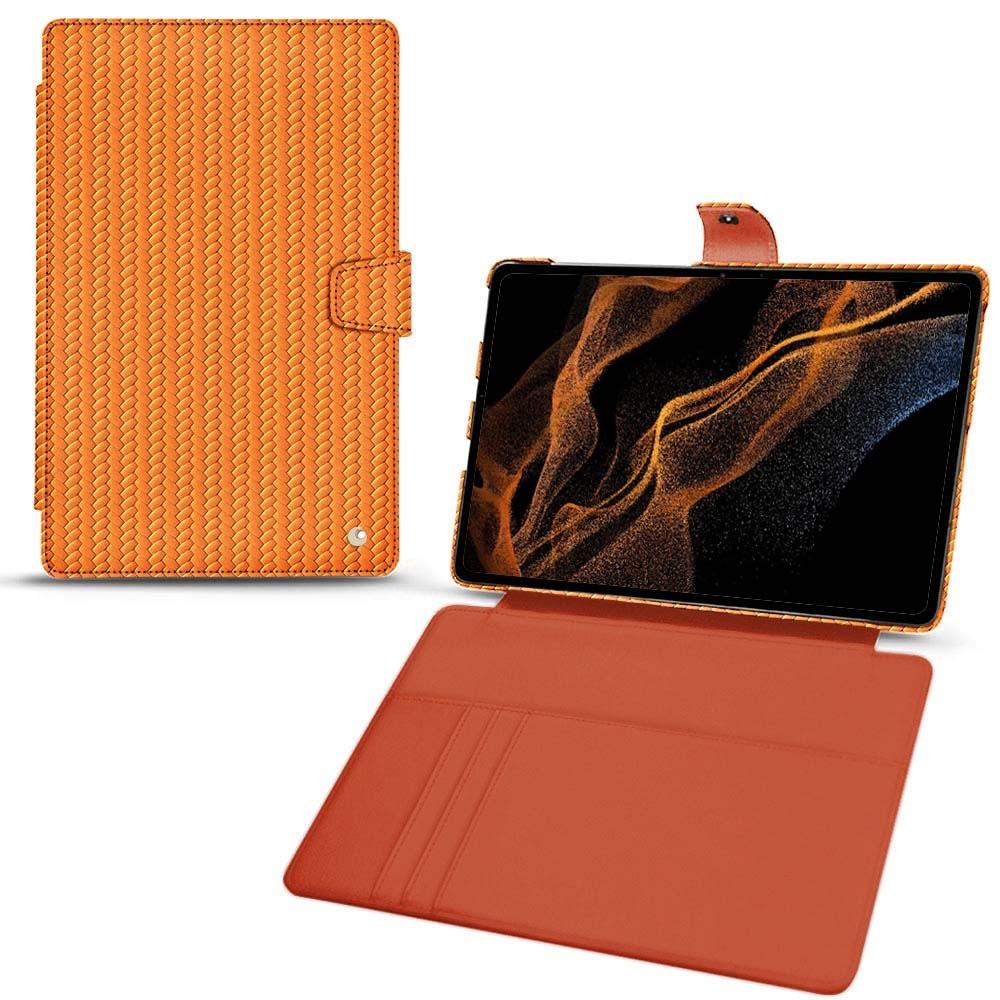 Noreve Lederschutzhülle Wallet (Galaxy Tab S8+), Tablet Hülle, Orange