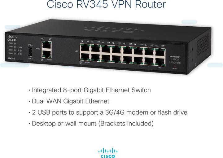 Actual product image Cisco RV345-K9-G5: VPN Router