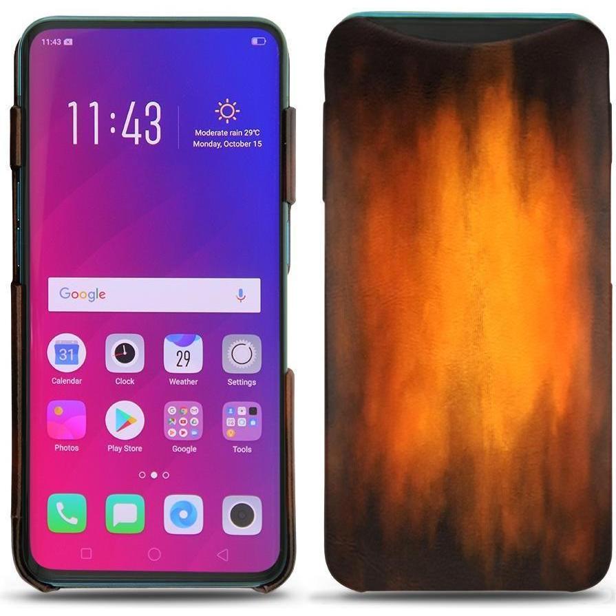 Noreve Lederschutzhülle (Oppo Find X), Smartphone Hülle, Violett