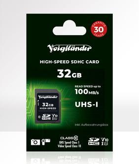 Produktbild Voigtländer High-Speed SDHC 32GB UHS-I Cl10, U1, V10 (32 GB, SDHC, U1, UHS-I)