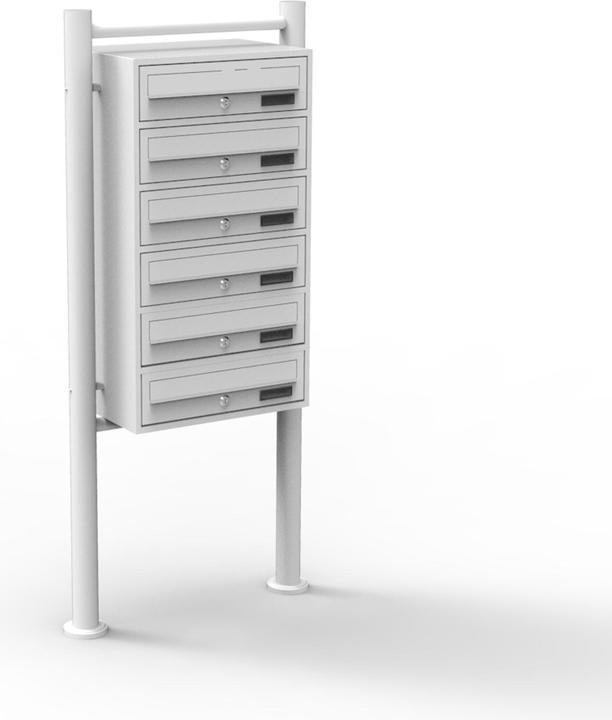 Wiltec 6 letterbox system white 270x513x1500mm Standing letterbox Letterbox