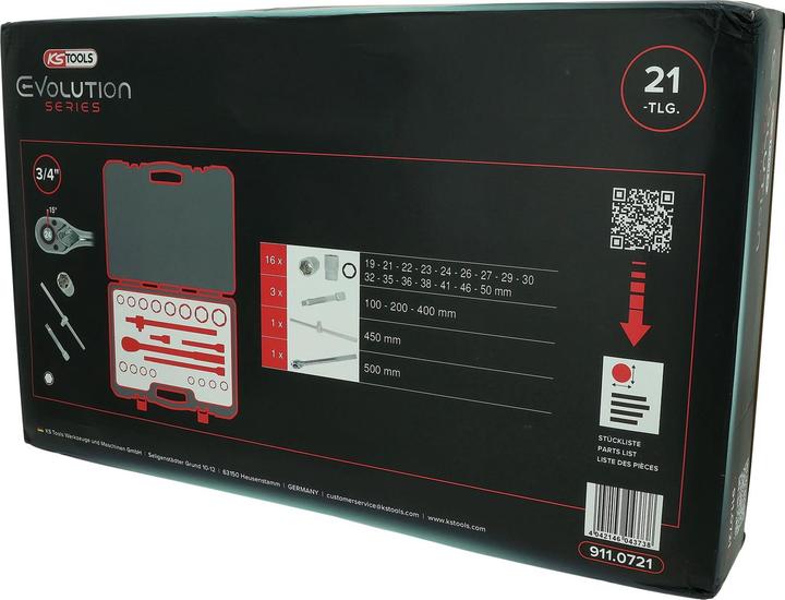 Produktbild KS Tools Steckschlüssel- Satz (19 mm, 21 mm, 22 mm, 23 mm, 24 mm, 26 mm, 27 mm, 29 mm, 30 mm, 32 mm, 35 mm, 36 mm, 38 mm, 41 mm, 46 mm, 50 mm)