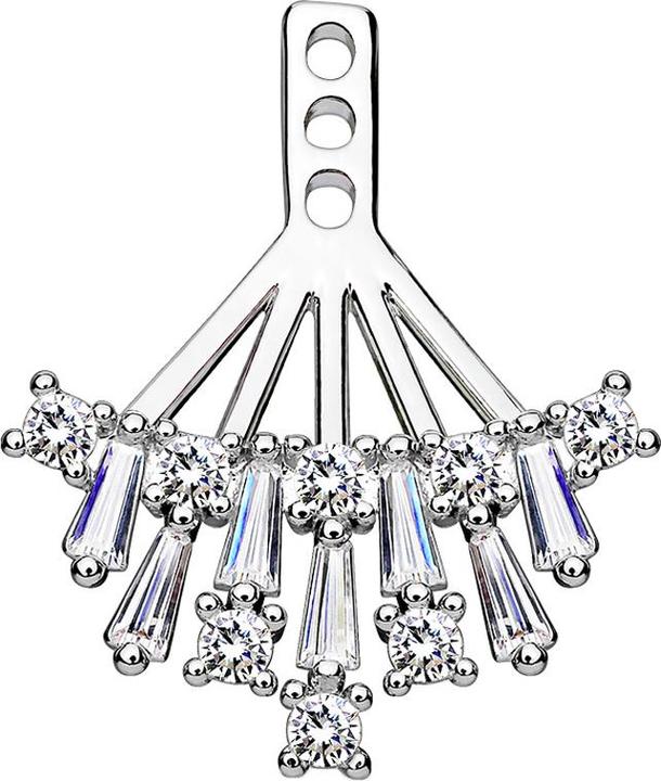 Produktbild Star Piercing Ohrring Ear Jacket silber Kronleuchter (Messing)