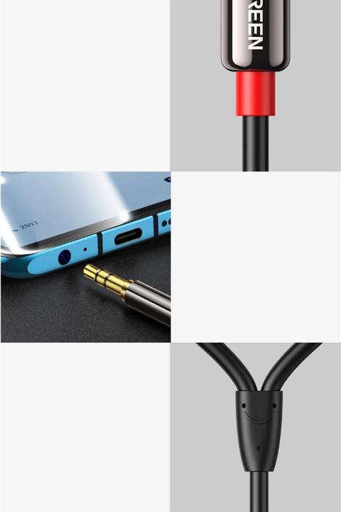 Produktbild Ugreen 2x RCA – 3.5mm Klinke (1 m, AUX Kabel, Cinch Kabel)