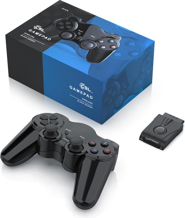 Actual product image CSL PlayStation Controller, Wireless PS2 Gamepad, 2.4 GHz Wireless Adapter with Dual Vibration (PS2)